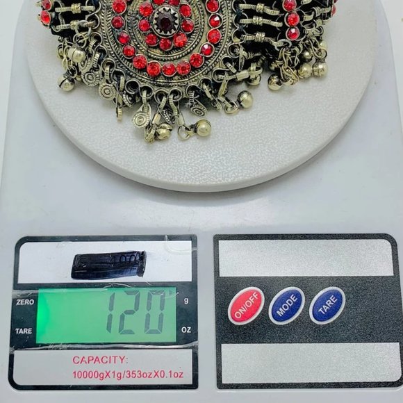 Tribal Red Matha Patti, Traditional Headpiece For Women, Hair Jewelry - Picture 9 of 11